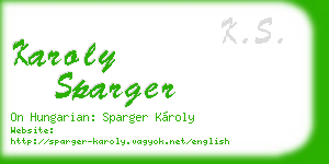 karoly sparger business card